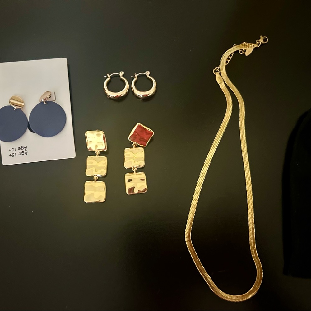 J. Crew Gold and Blue Earring Set